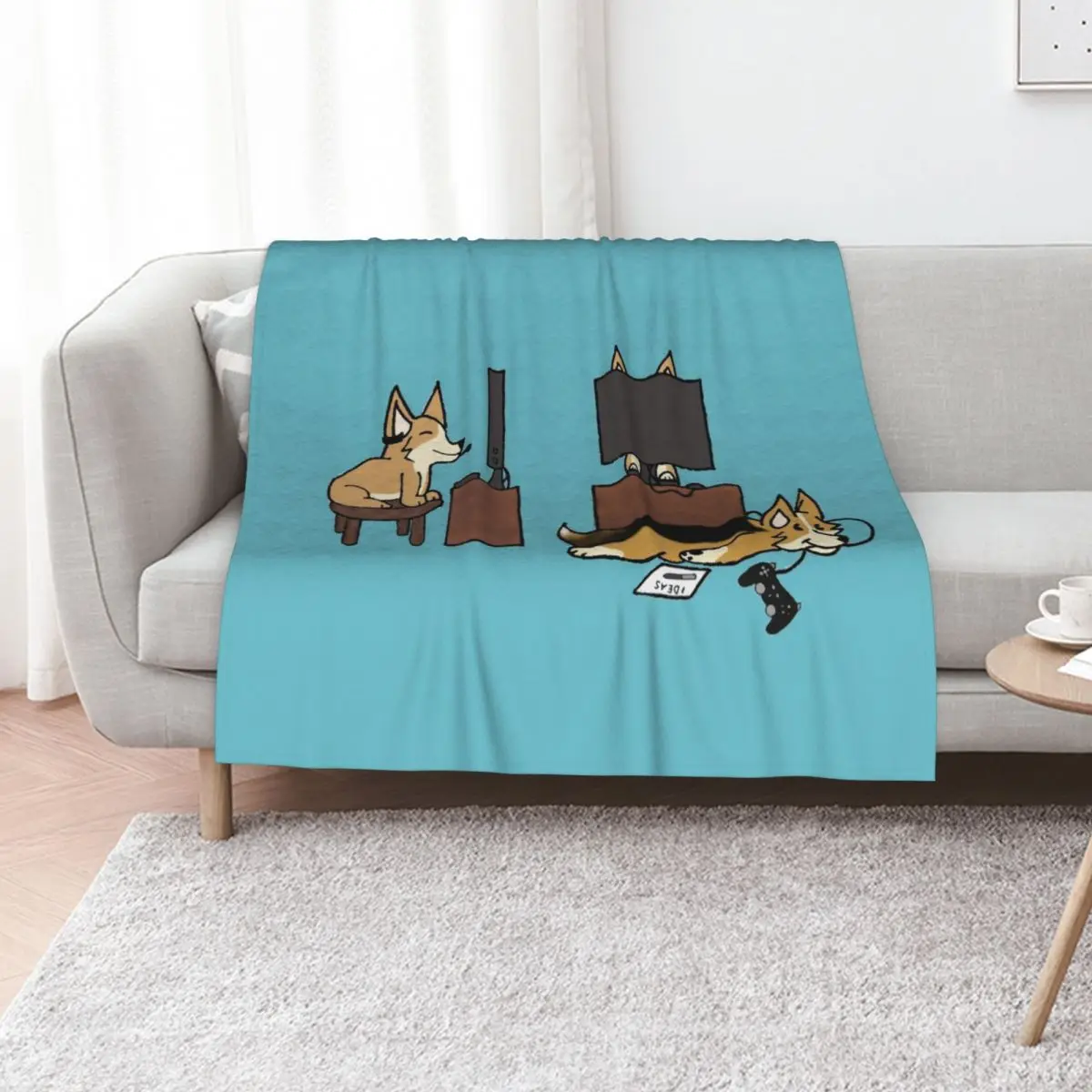 Computer Science Corgis Throw Blanket All Season Soft Lightweight Blanket for Home