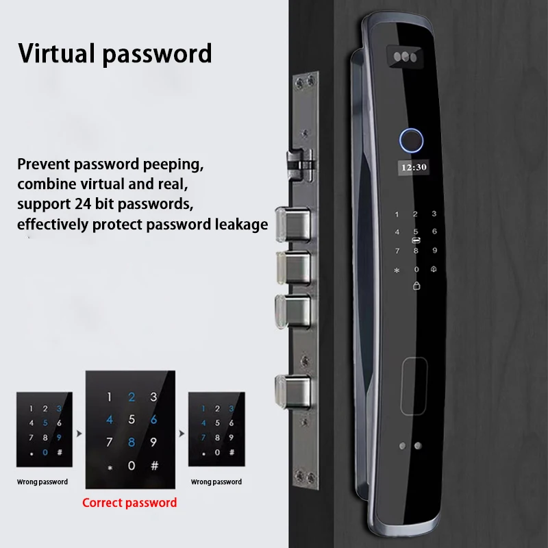 Fully Automatic WIFI APP 3D Face Recognition Smart Lock Fingerprint Biometric Card Key Digital Lock Home Smart Lock