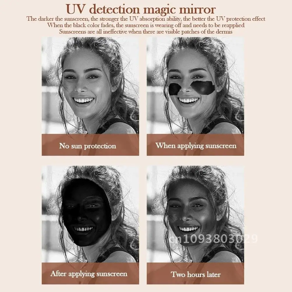 UV Mirror Sunscreen Testing Camera with Light 2X Magnification Travel Makeup 3.5in Pocket Size