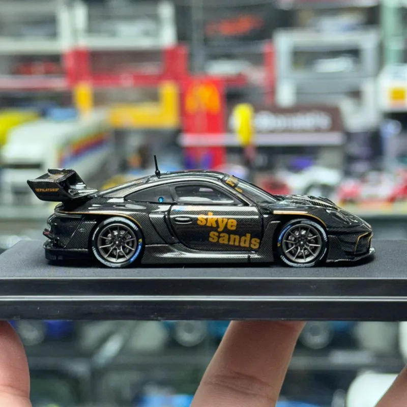 HKM Diecast Cars 1/64 Porsche 911GT3 R Rennsport نموذج سيارة رياضية سبيكة بورش 911GT3 R نموذج مركبات السباق عرض ثابت