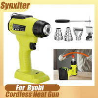 Cordless Heat Gun For Ryobi 18V Battery Electric Handheld Hot Air Gun With Nozzles For DIY Stripping Paint Shrinking Power Tool