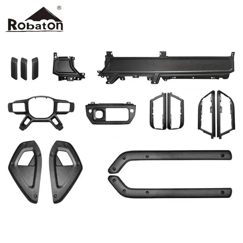 New Car Interior Accessories Dry Carbon Fiber Interior Kit Inner Trims for Defender 90 110 130!