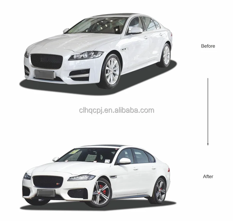 For Jaguar XF 2016-2020 base upgrade to XF-S version front bumper completely rear lip with exhaust body kit