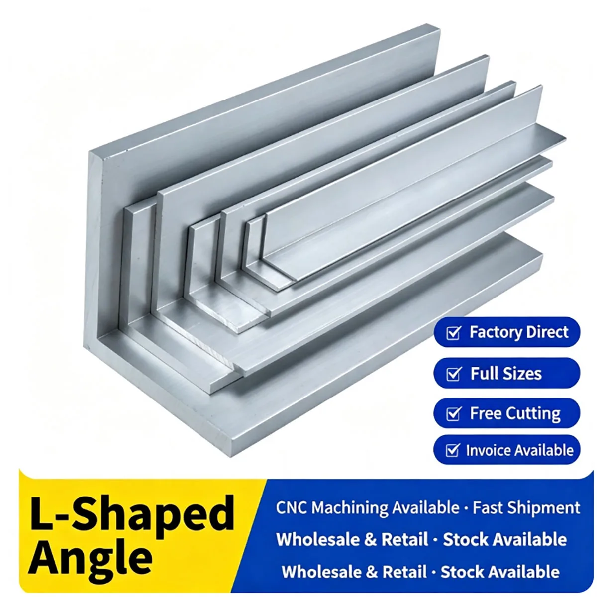 1‑10mm Thick 90‑Degree L‑Shape Unequal Sides Aluminum Angle Profile for Frame Bracket Edging Decoration Hardware Accessories