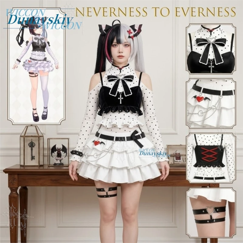 Neverness To Everness Requiem Robe Noire et Blanche Nurser Rhym Style Chinois Traditionnel Street Y2K Fashion Tenue Femme Lolita