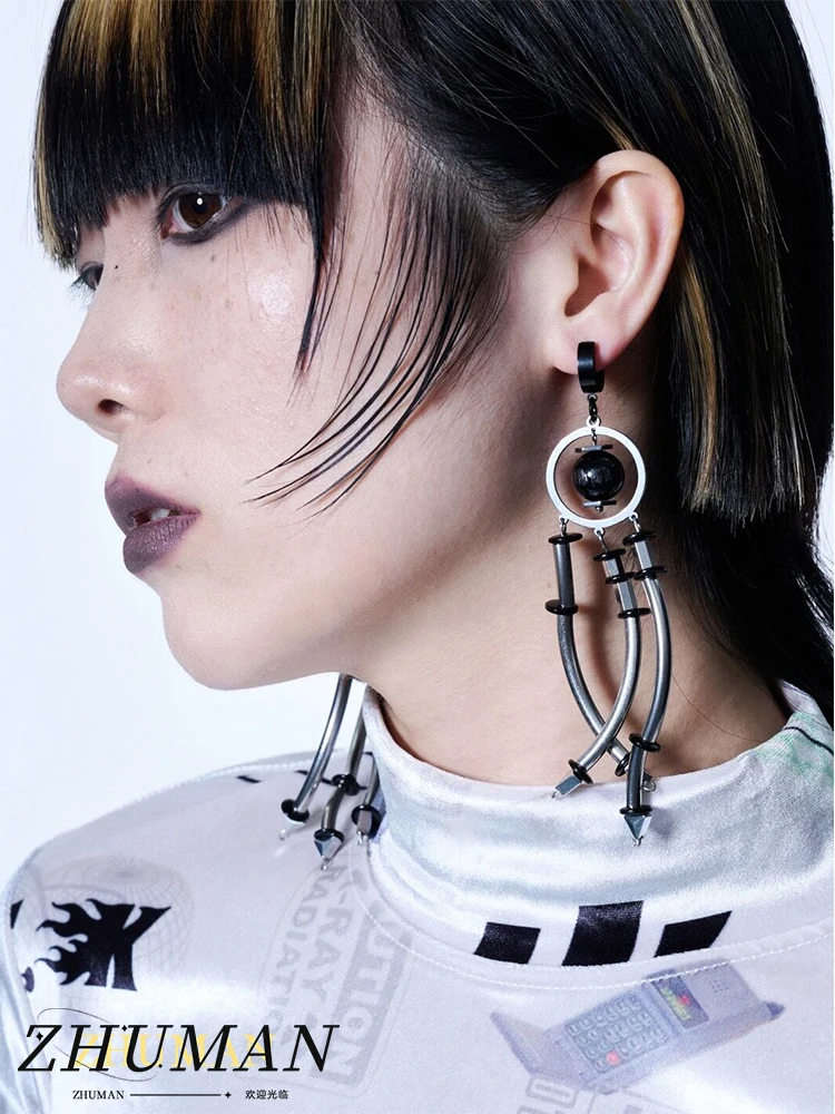 

2024 New Machine Heavy Earrings Cyberpunk Style Men's And Women's Jewelry Party Gifts