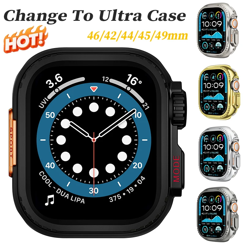 

Metal Bumper Case For Apple Watch 46 45 44mm 42 Protector Frame Cover For iWatch Series 11 10 9 8 7 6 5 SE Change To Ultra2 49mm