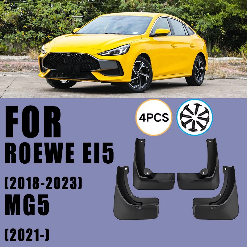 

For Roewe Ei5 2018-2023 / MG5 2021 Automotive Tire Mudguard Waterproof Prevent Mud Splashing Car Mud Flaps 4pcs Accessories