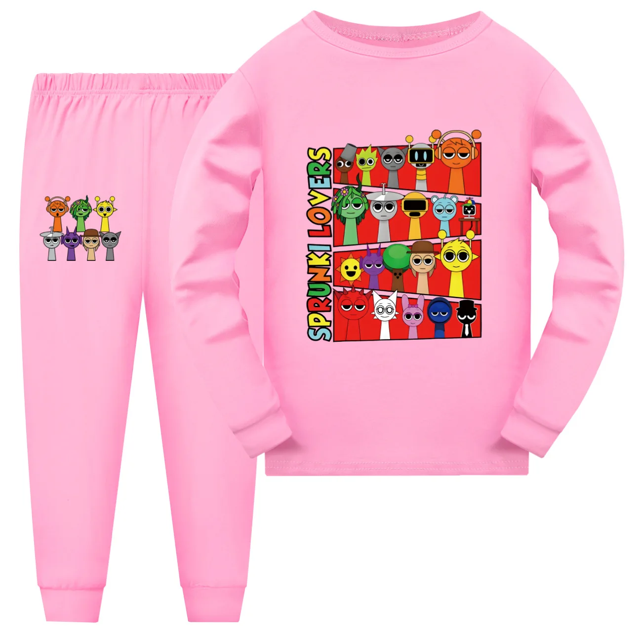 Boys Girls Long Sleeve Pajamas Sets Sprunki Pyjamas Suits Children's Incredibox Sleepwear Teenager Homewear Pijamas