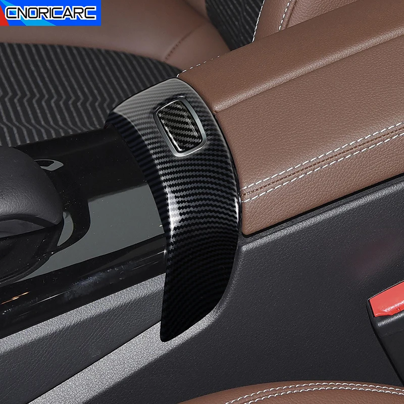 Car Armrest Box Switch Button Frame Cover Carbon Pattern Trim For Mercedes Benz A Class W177 CLA C118 2019-22 Interior Accessory