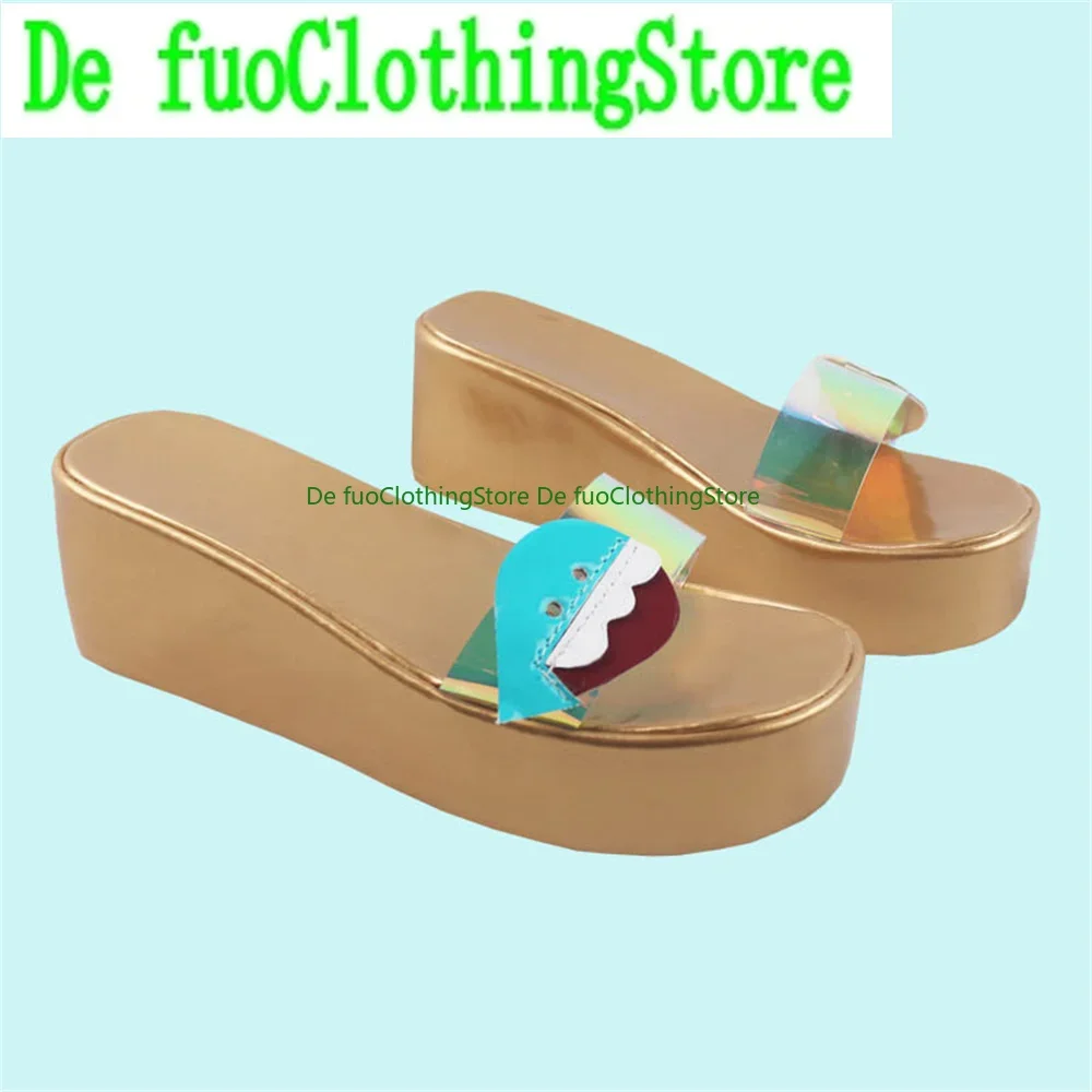 รองเท้าคอสเพลย์ Gawr Gura Hololive รองเท้าบูทสำหรับงานเกม อนิเมะ งานคาร์นิวัล ปาร์ตี้ ฮาโลวีน คริสต์มาส ร้านขายรองเท้าและเสื้อผ้า Defuo