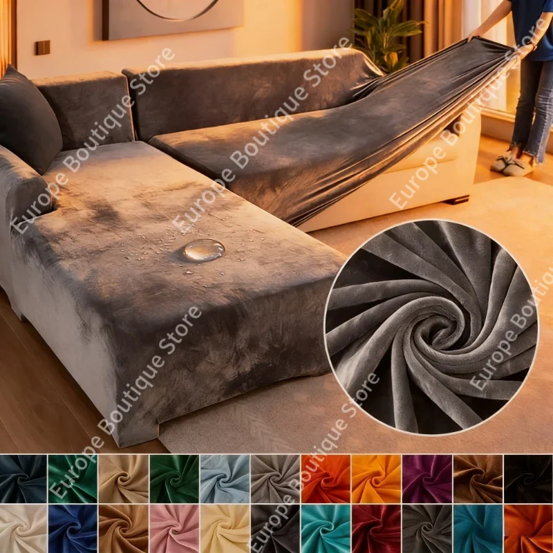 Velvet Sofa Cover T…