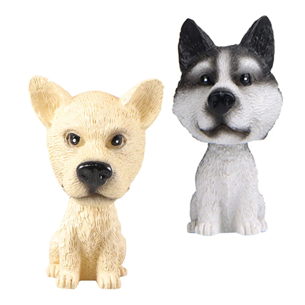 

2Pcs Adorable Nodding Dog Bobblehead Car Dashboard Ornament Cute Vehicle Interior Decor Creative Animal Figure for Women