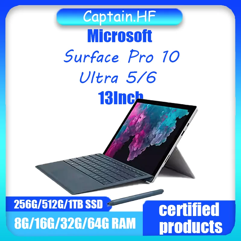 2019 Surface Pro10 Ultra5 Ultra7 ‎Windows 11 Professional Thin & Lightweight 13Inch 256G/512G/1TSSD 8G/16G/32G/64G RAM WiFi.