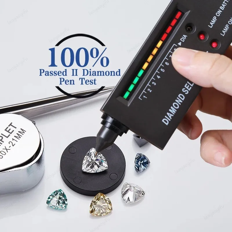 

Highest Grade Trillyon Cut Moissanite Stone Multiple Color Top Quality Charms Jewelry Making Material with Certificate