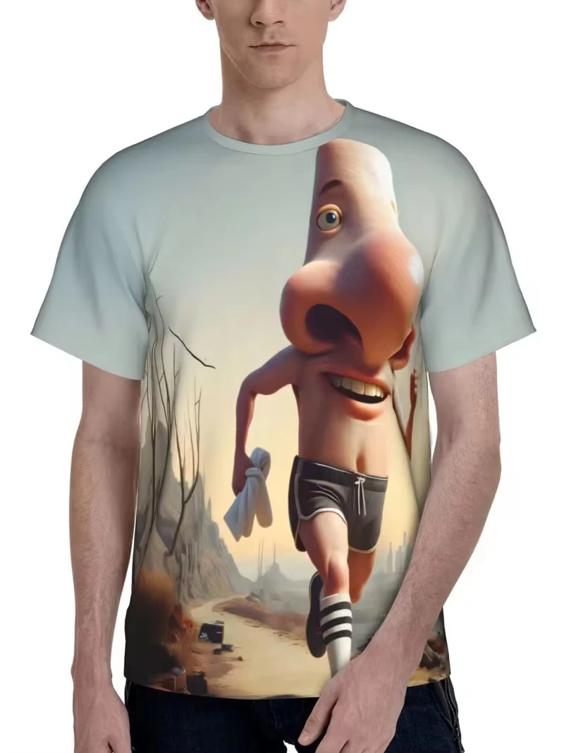 Unisex Weird Funny Monster 3D Print T‑Shirt, Novelty Crazy Creature Graphic Short Sleeve Humor Casual Party Streetwear Tee