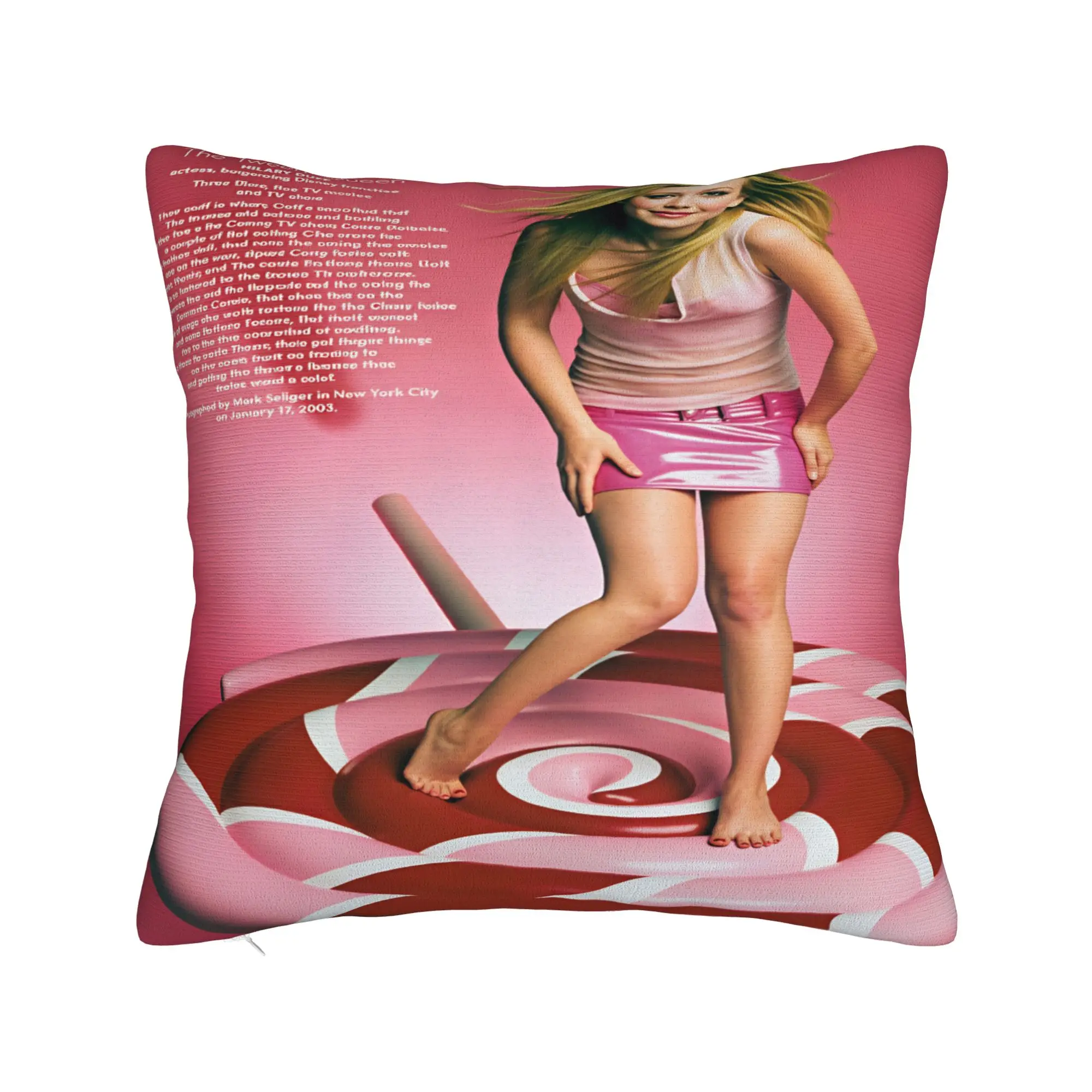 Hilary Duff Lucky Me Tour Pillow Case  Soft Pillow Cover For Sofa Home Decor Retro Trendy Cushion Cover