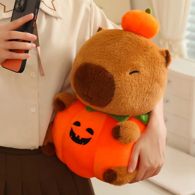 25-50CM Capybara Pumpkin Clothes Cosplay Halloween Ornament Stuffed Plush Toy Home Decro Lovers Gifts