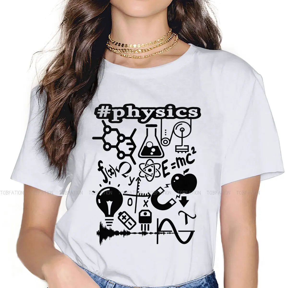 Chemistry Physics Math TShirt for Woman Girl Sciences Humor Sweatshirts T Shirt High Quality Trendy Loose