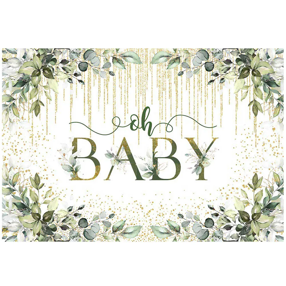 Mocsicka Oh Baby Shower Декорации для фотосъемки зеленые листья Фотостудия
