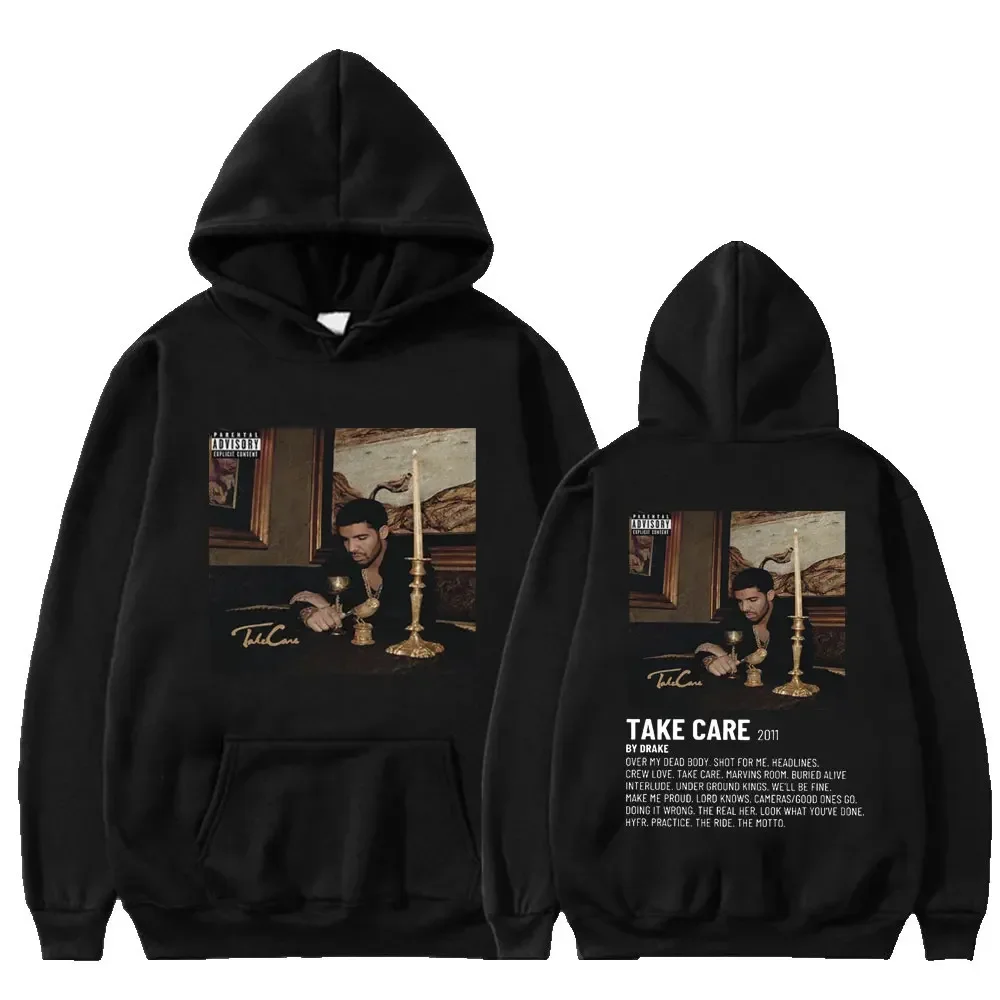 Rapper Drake Music Album Take Care Hoodie Men Woman Hip Hop Vintage Hoodie Oversized Casual Loose Male Sweatshirts Streetwear