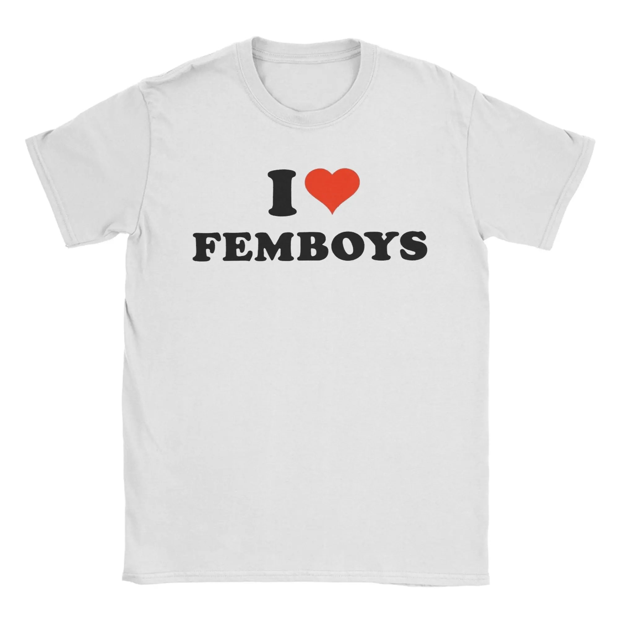 تي شيرت I Love Femboys I Heart Femboys Apparel للجنسين تي شيرت 100% قطن تي شيرت جرافيك ملابس #1