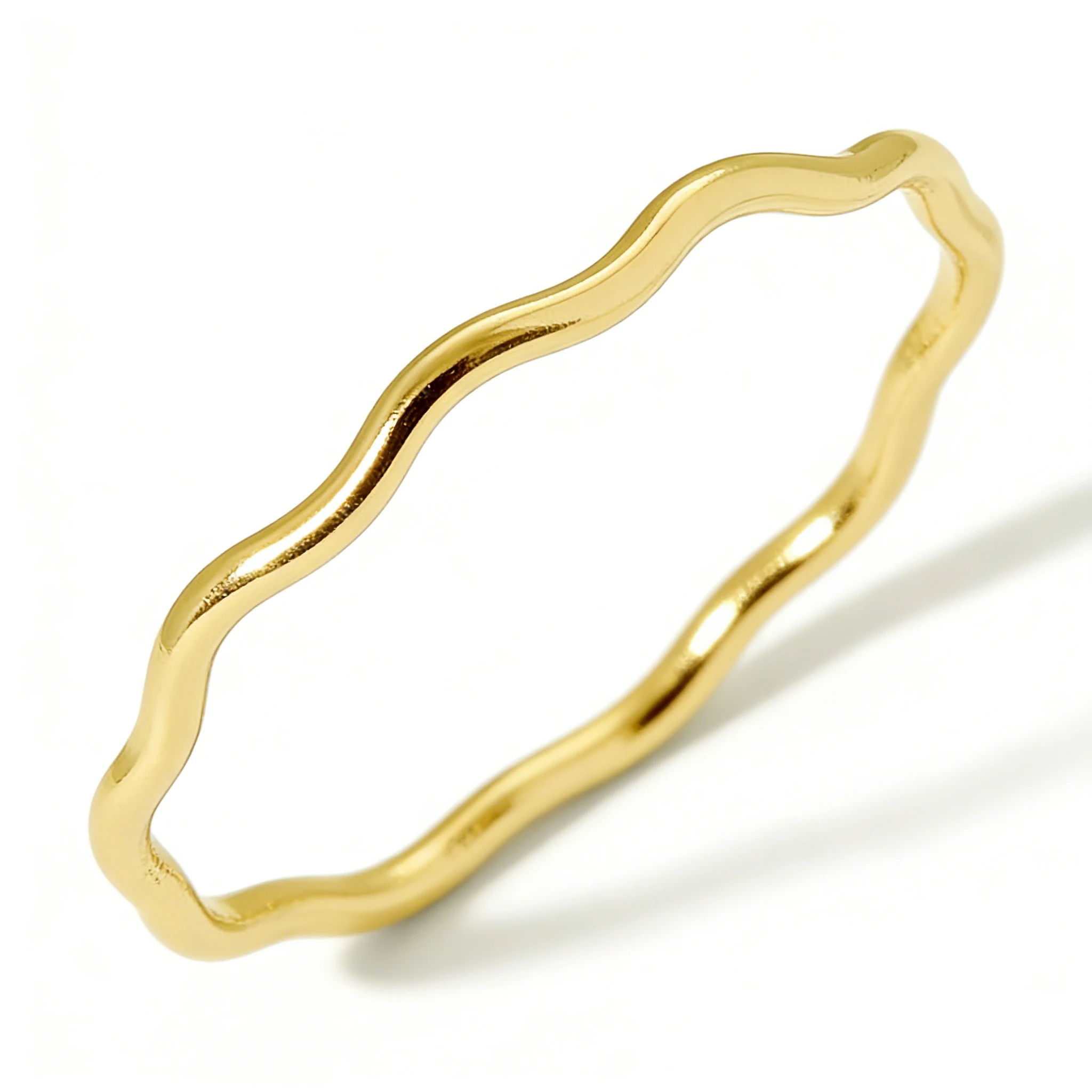 14K Gold Filled Wave Stacking Ring Boho Minimalist Knuckle Ring for Women Gold Jewelry Accessory Anillos Mujer view 6