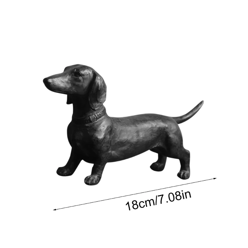 Standing Long Dog Sculpture Dachshund Figurine Resins Animal Statue Home Decors