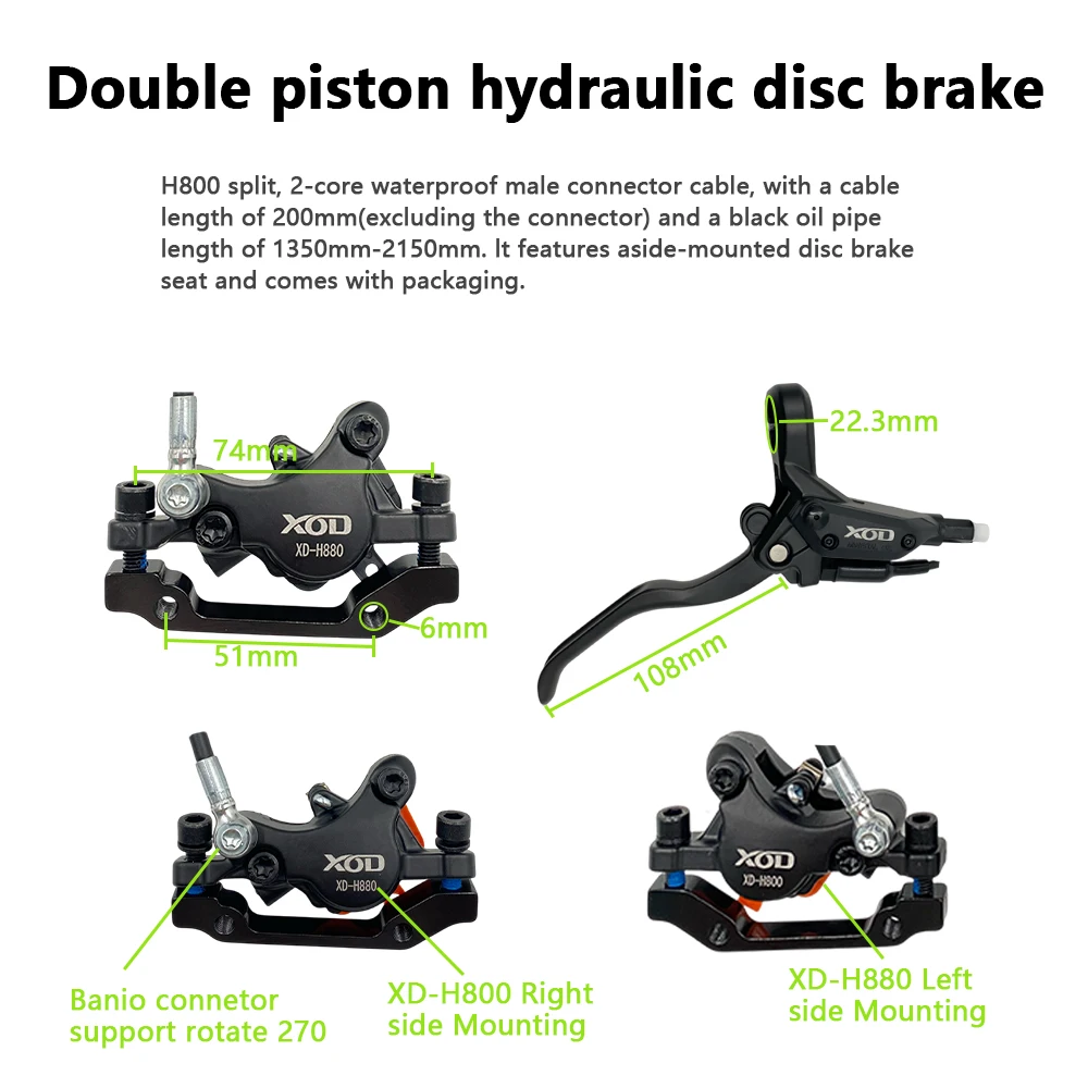 

XOD Электрический скутер Тормоз H800/H880 Электрический скутер Гидравлический дисковый тормоз для KUKirin G2 MAX G2 Master G3 Pro G4 G5 Запчасти