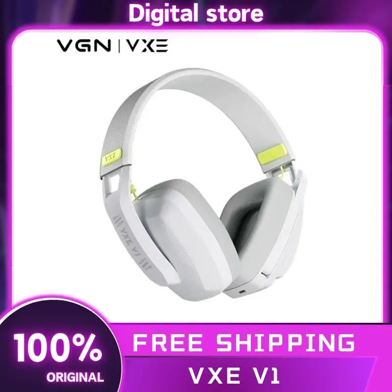 VXE V1 Gamer Earphone 2 Mode 2.4G Bluetooth Wireless Siren V1 Headset With Microphone Lightweight Fps Gaming Headphones Boy Gift