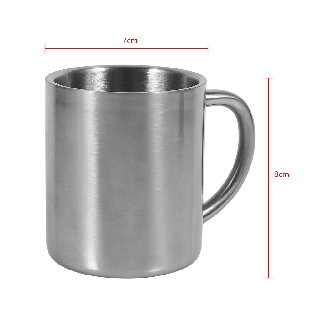 220ML Double Wall Stainless Steel Coffee Mug Portable Cup Travel Camping Tumbler Jug Coffee Tea Milk Cups Office Water Mugs