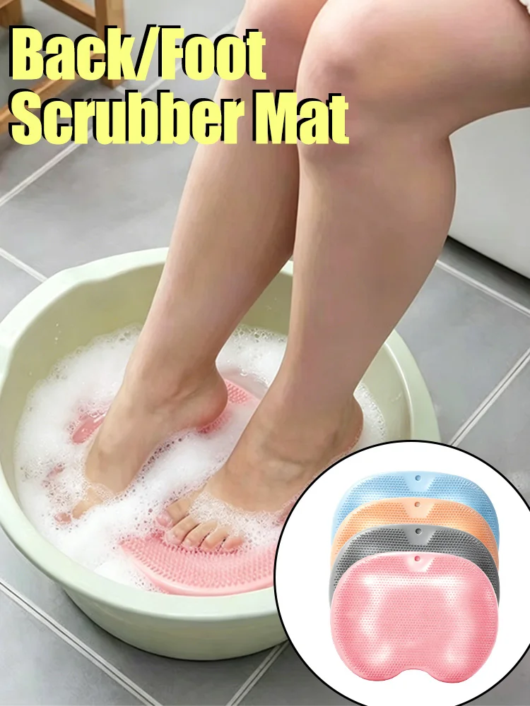 

Lazy Shower Back Scrubber mat, Non-Slip TPR Massage Brush with Suction Cups, Deep Cleaning Exfoliating Bath Mat for Men & Women.