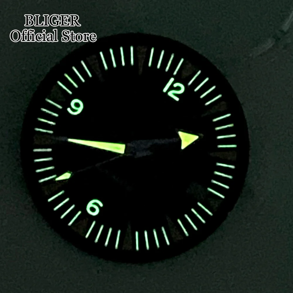 BLIGER 32mm fit  NH35A NH36A Automatic Movement Watch Dial Face Green Blue Black Luminous Hand Watch Accessories Parts