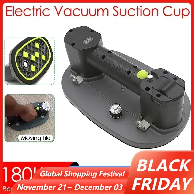 2600mAh 180KG Load Electric Vacuum Suction Cup Heavy Duty Vacuum Suckers for Tile Adsorption Granite Glass Metal Wood Lifting