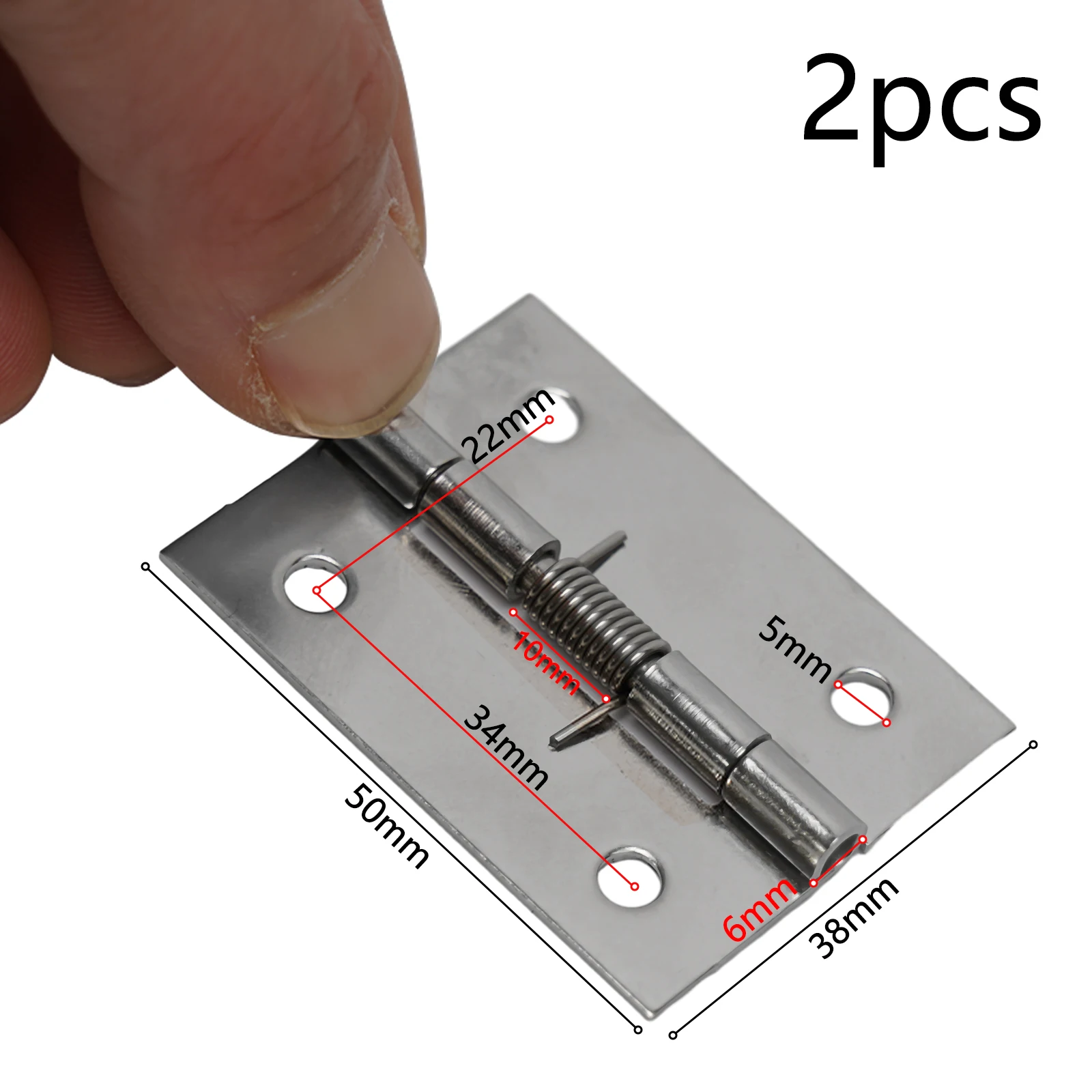 

2Pcs Stainless Steel Door Hinge Self Closing Spring Door Internal Hinge DIY Hardware Cabinet Hinge 2/3/4 Inch
