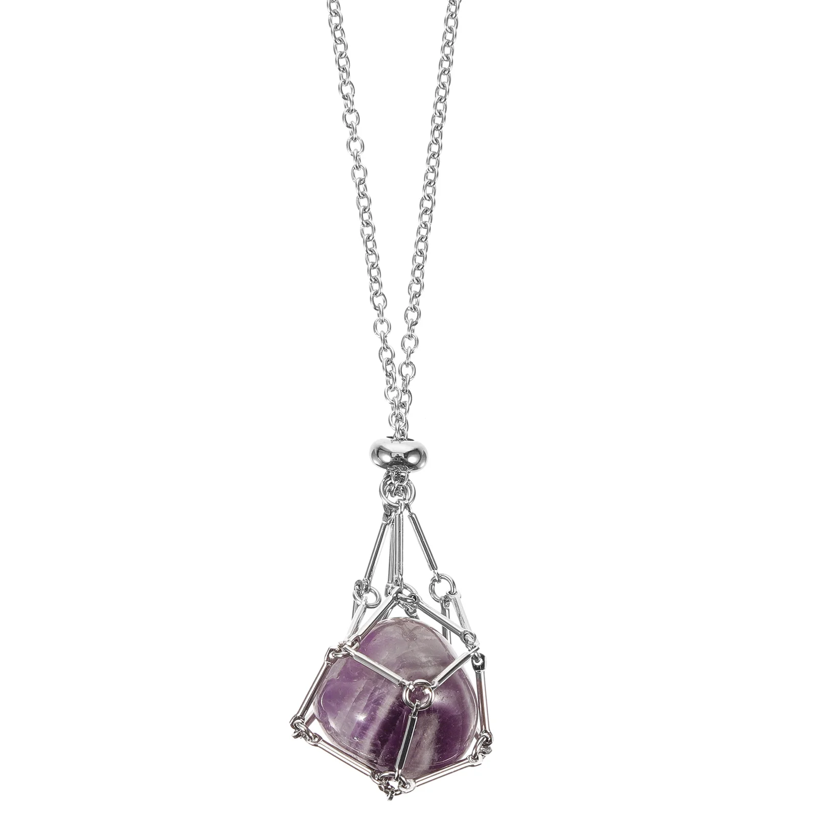 

Crystal Pendant Adjustable Stone Holder Necklace Natural Pendants Necklaces for Women Fairy Charm Metal Jewelry Man