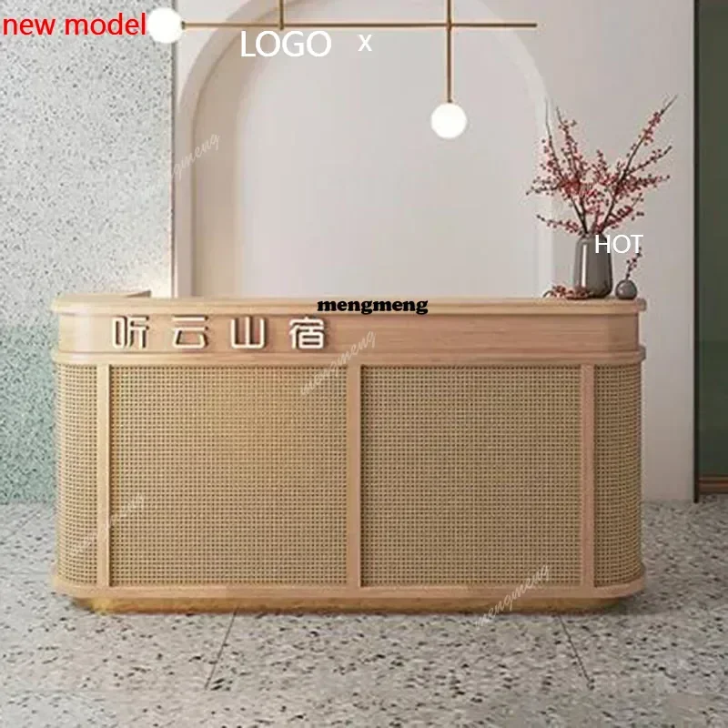 

H132 European Luxury Office Reception Desk Modern Advisory Bar Counter Shop Reception Desk Minimalist Mostrador Postmodern Furni