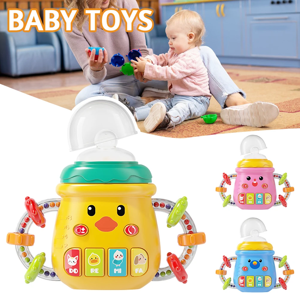 Baby Bottle Shape Musical Light-Up Educational Machine, Brinquedos Montessori Coloridos Engraçados, Presente Novidade para Criança