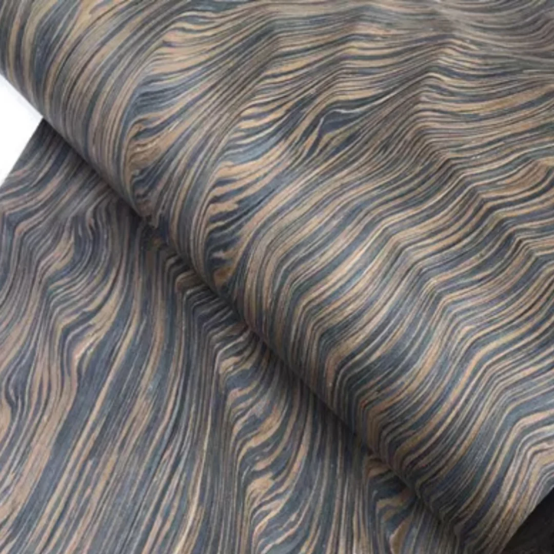 L:2.5meter W:580mm T:0.3mm Tech Wood Rippled Ebony Pattern Veneer Sheet Perfect for Wall Door and DIY Decoration