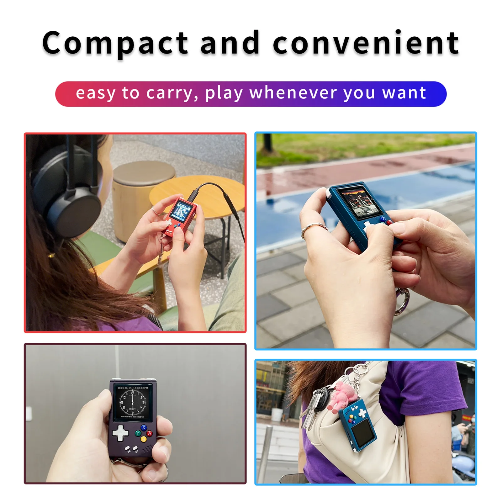 Vintage Mini Game Machine Compact Metal Surfaces Game Console Gift For Adults Kids