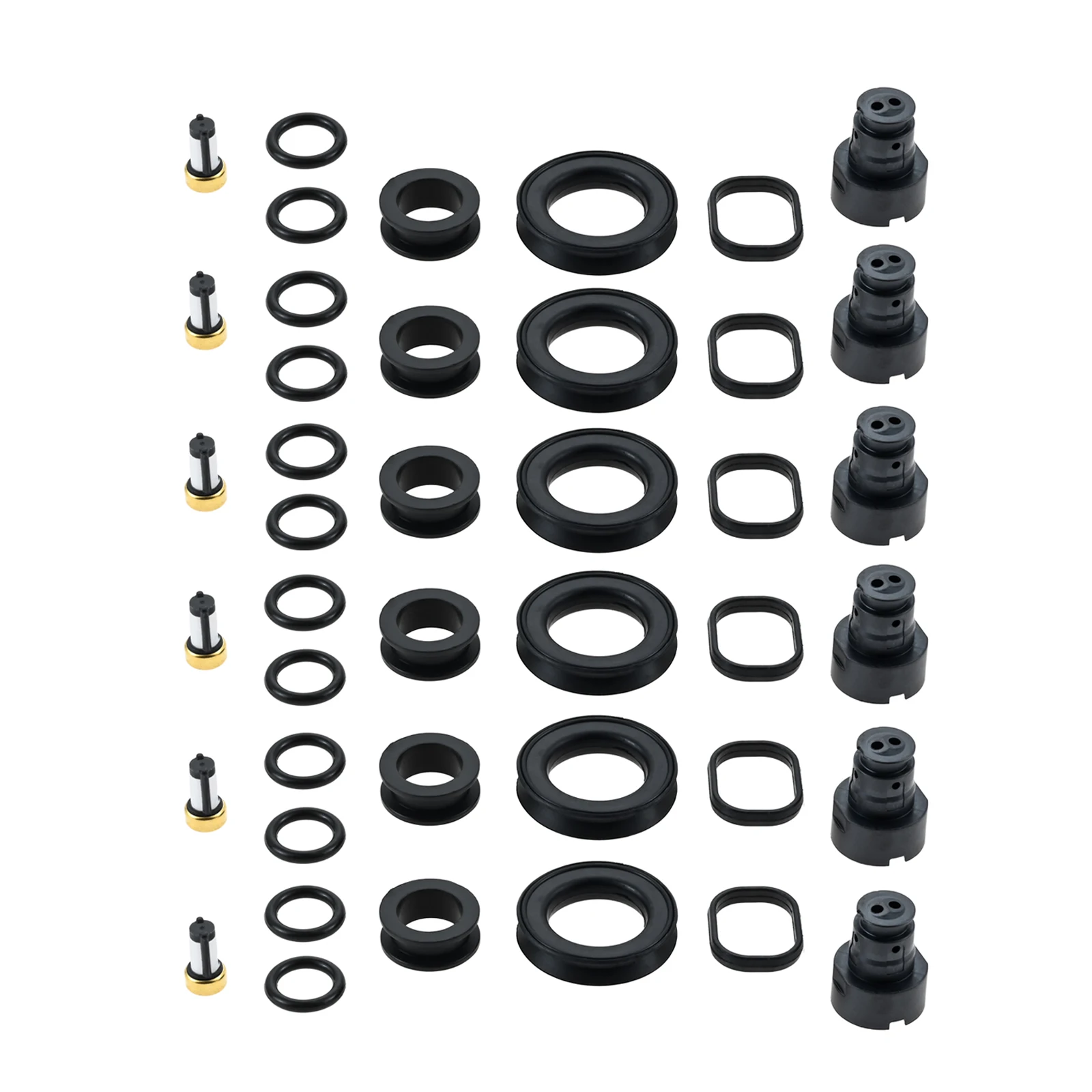 6 Sets 2320946090 Fuel Injector Repair Seal Kit Fit For 1998-2005 3VZE Lexus IS300,1998 1999 2000 Lexus SC300,1998 Toyota Supra,