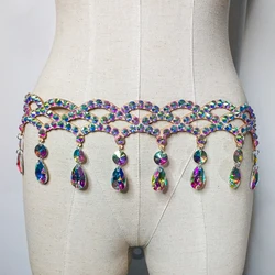 Fashion Women Waist Chain Belly Dancing Belt Jewelry Dancewear Outfit Costume Rhinestone for Bellydance Performance