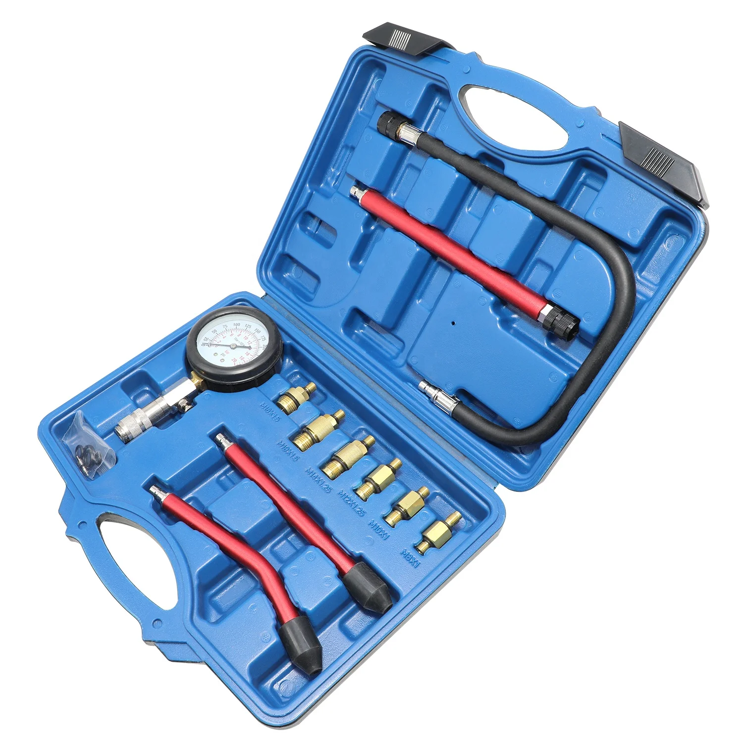 Automotive Cylinder Pressure Gauge Testing Tool Set 0-300PSI Gas Diesel Engine Compression Check Tools