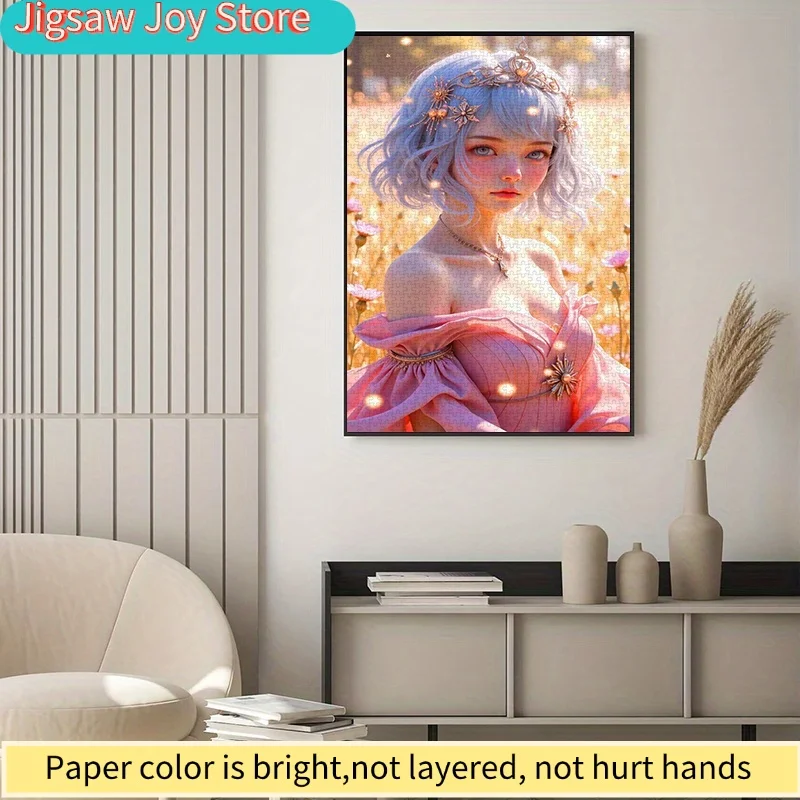 

Puzzle, DIY Paper Jigsaw (Dreamy Princess, 2D, Beautiful Girl) High-Quality White Card Material, Suitable for Parent-Youngste