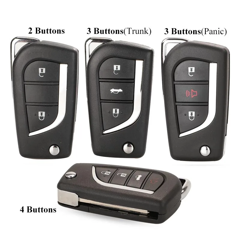 Fit CR1620 Holder Flip Remote Car Key Shell for Toyota Levin Camry Reiz Highlander Corolla RAV4 Fob Case VA2 Toy48 Toy43 2/3/4BT