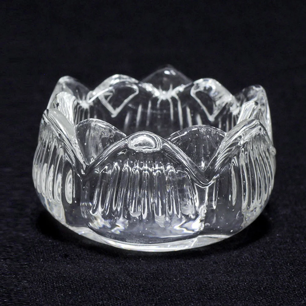 

2Pcs Glass Holder Lotus Flower Shape Clear Decorative Candlestick for Wedding Party Home Decor Table Centerpiece