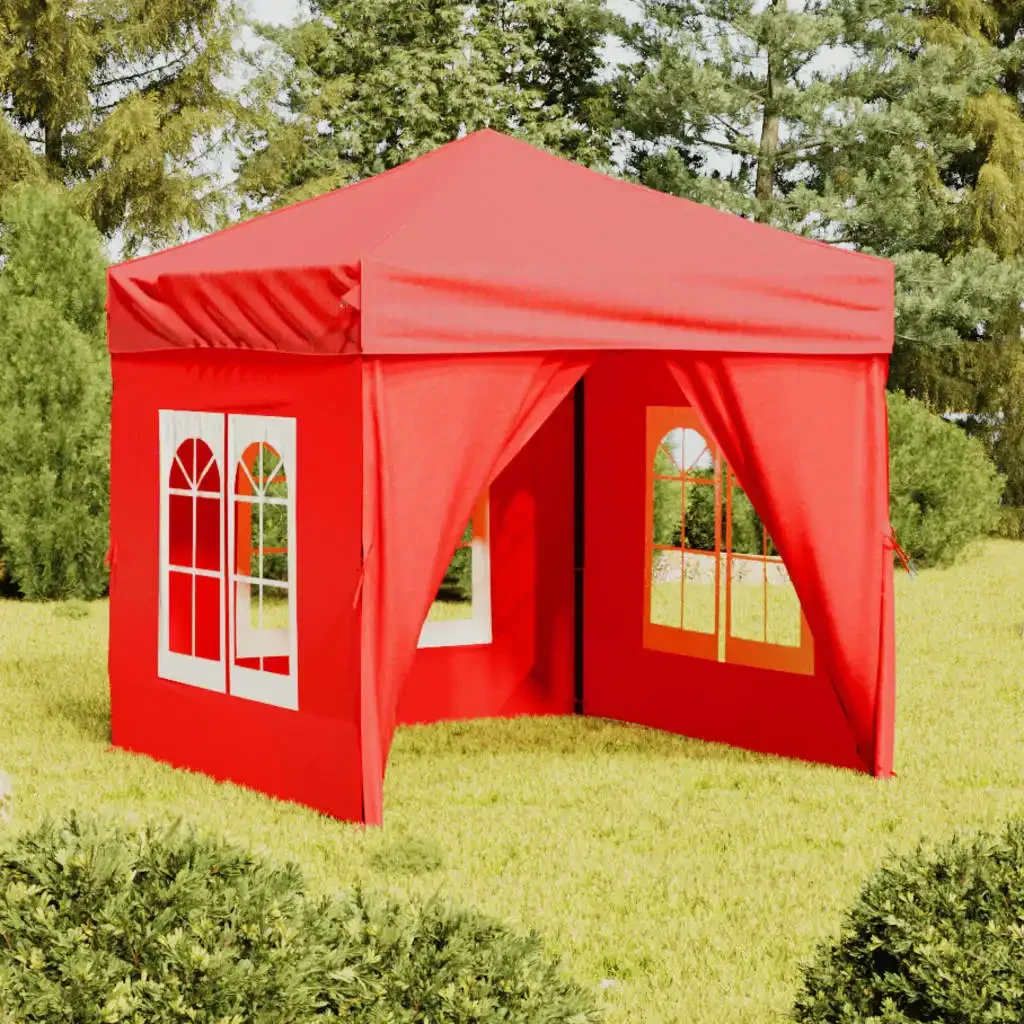 Vidaxl Red Folding Party Tent With Sidewalls 2X2 M Outdoor Products Sunshade And Rainproof Outdoor