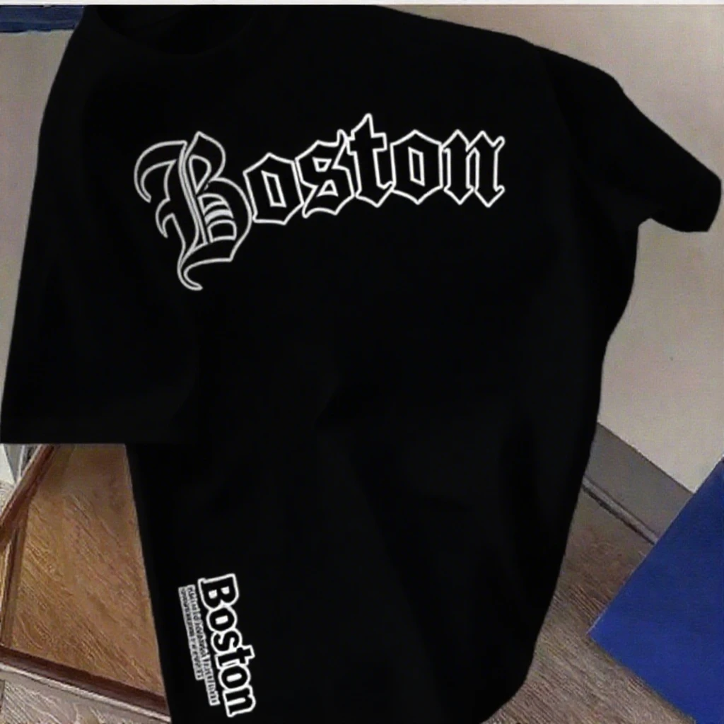 

Хлопковая футболка Boston City — вдохновленная текстовым рисунком отлично подходит для путешествий и любителей стиля, летняя новинка из чистого хлопка, S-4X