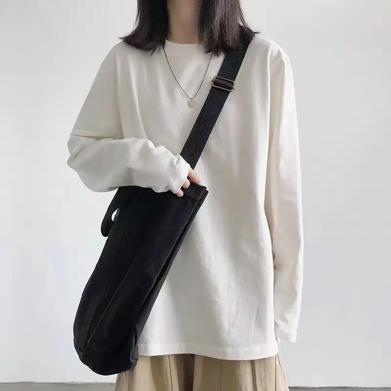 Versão coreana feminina 2024 primavera e outono novo retalhos pullovers o pescoço moda cor sólida solta casual manga comprida topos