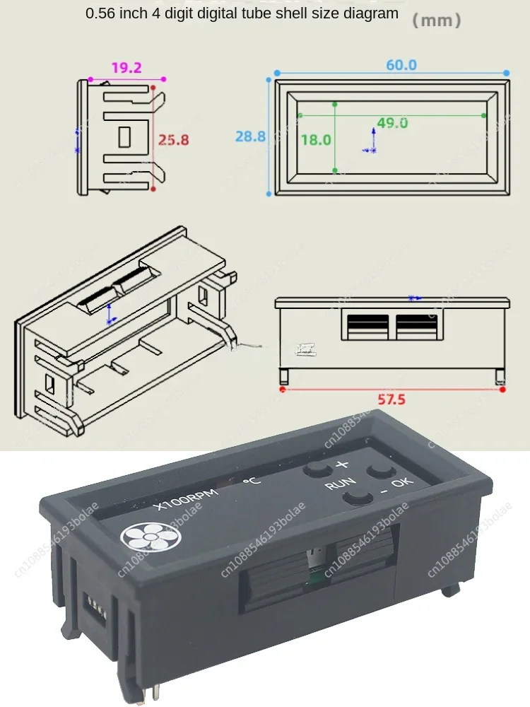 4-wire PWM Fan Temperature Control Governor 12V3A Temperature Speed Digital Display Chassis Server Shutdown